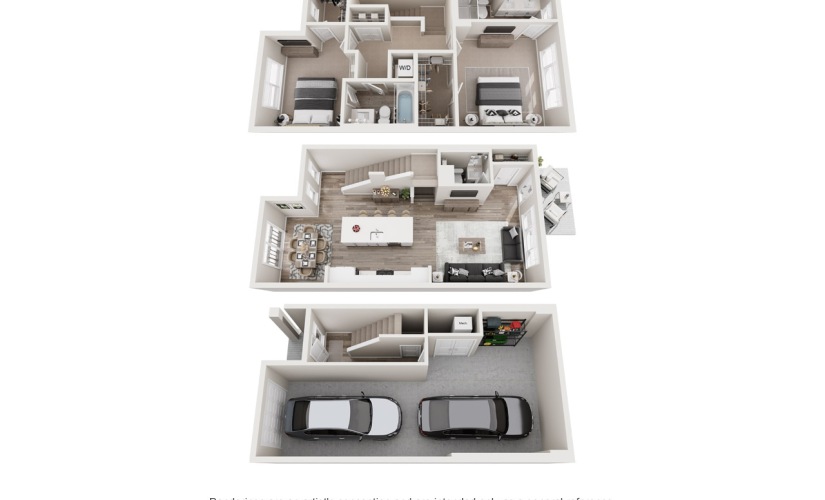 Casa - 2 bedroom floorplan layout with 2.5 bathrooms and 1513 square feet